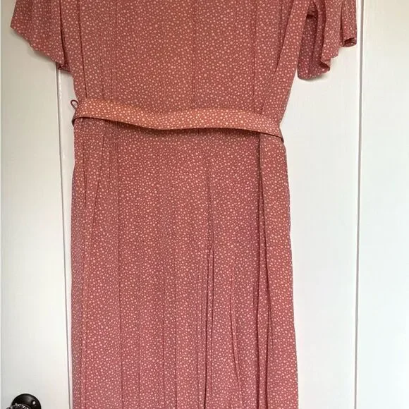 Liz Claiborne Vintage Pink Floral Dress with Lace Collar Vintage Size 12 - Picture 6 of 7